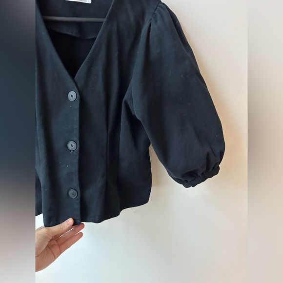 Oak+Fort puffy shoulder cropped blazer - Picture 5 of 11